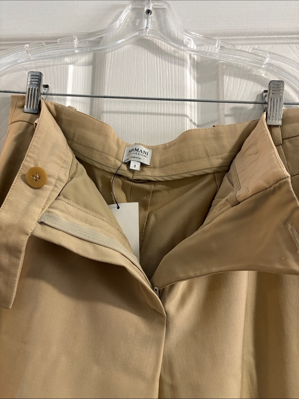 Armani Collezioni Women's Khaki/Tan Trousers